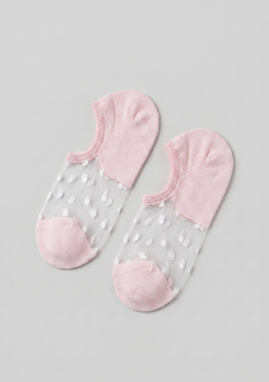 Knöchelsocken mit transparentem Einsatz