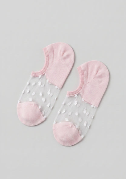 Knöchelsocken mit transparentem Einsatz