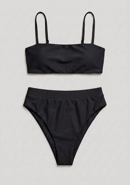 Hochgeschnittener Zweiteiler Bikini Set