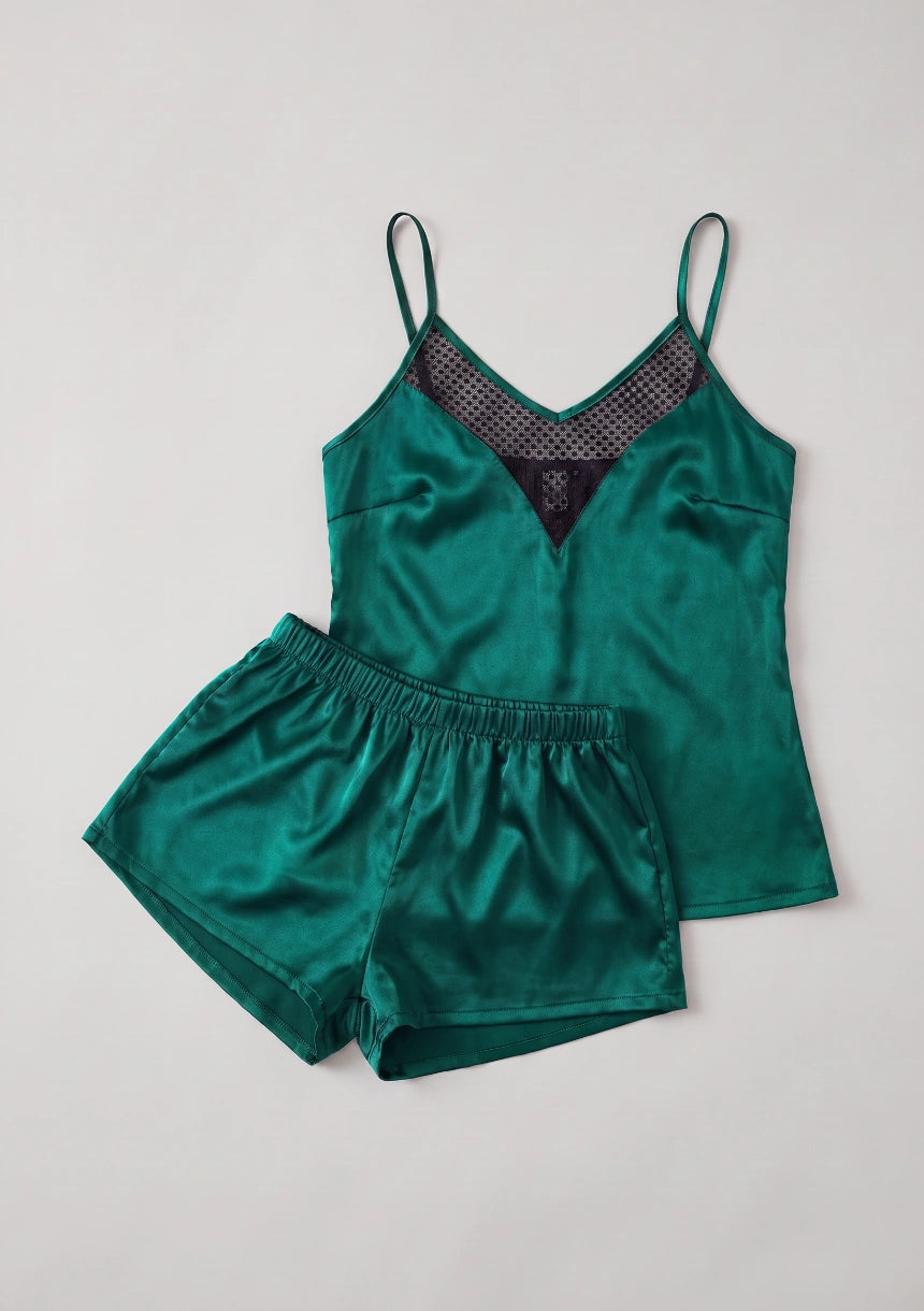 Damen-Pyjamas mit Mesh-Bustier