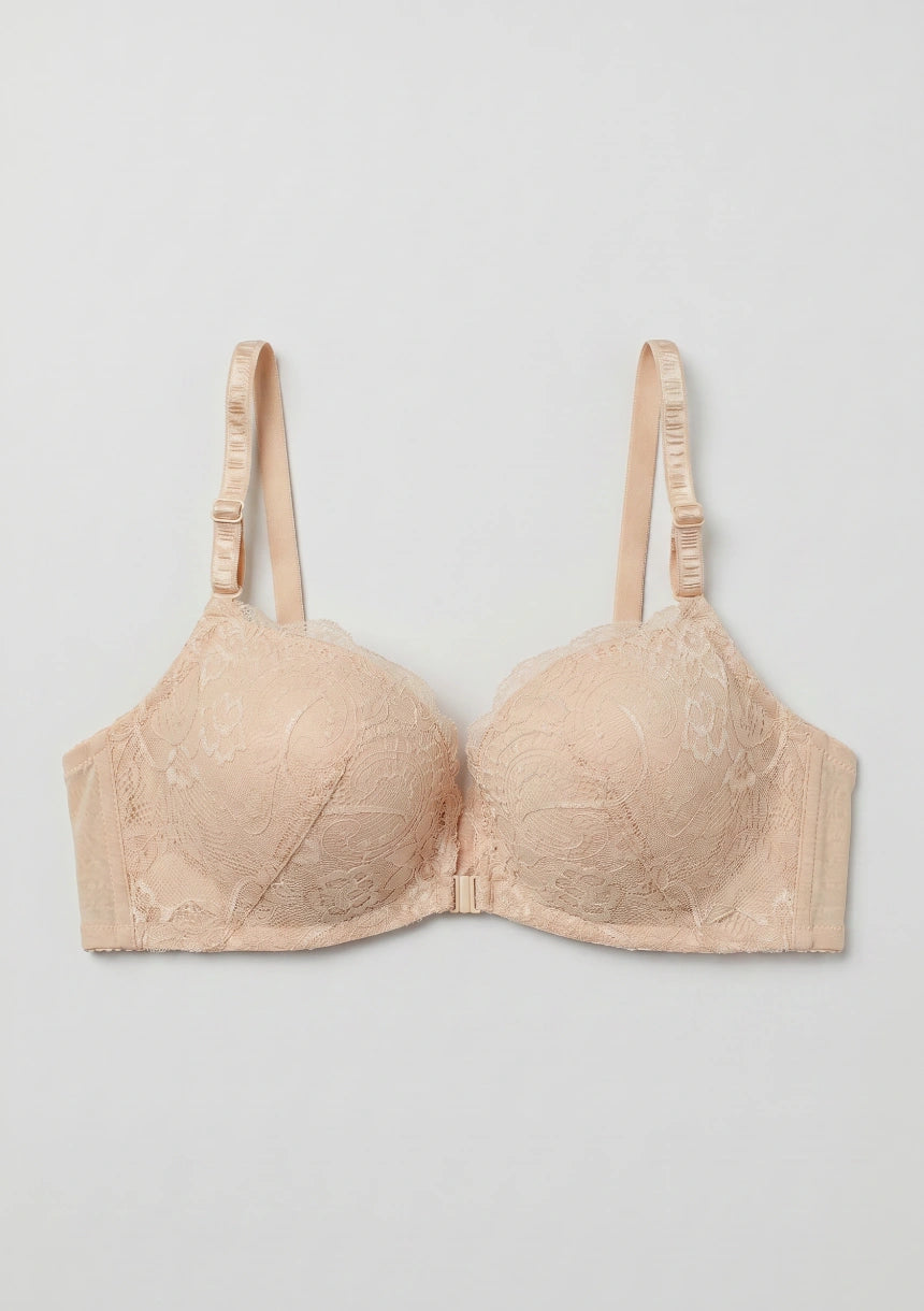 Spitzen-Frontverschluss Push-Up-BH
