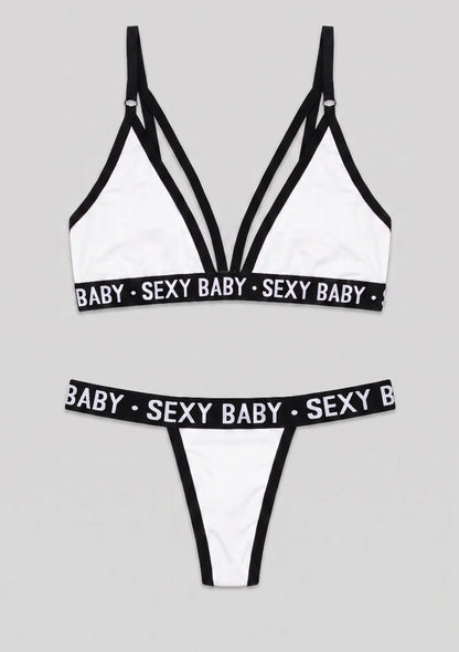 Lingerie-Set mit "Sexy Baby"-Druck