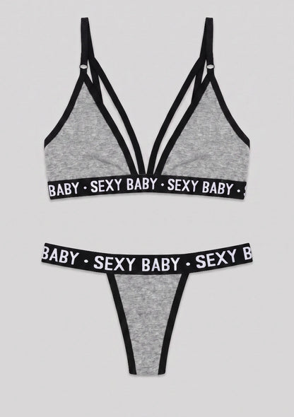 Lingerie-Set mit "Sexy Baby"-Druck