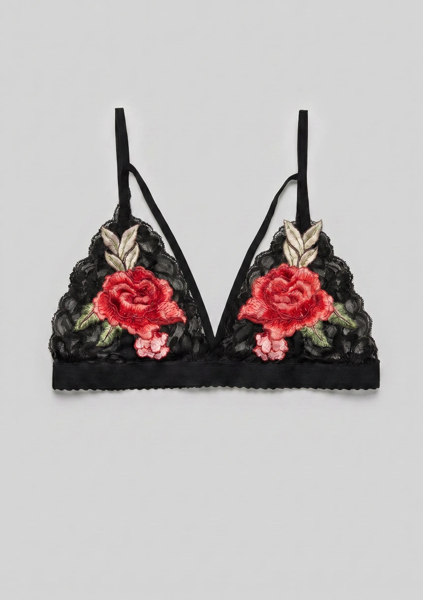 Spitzen-Bralette mit floralem Design