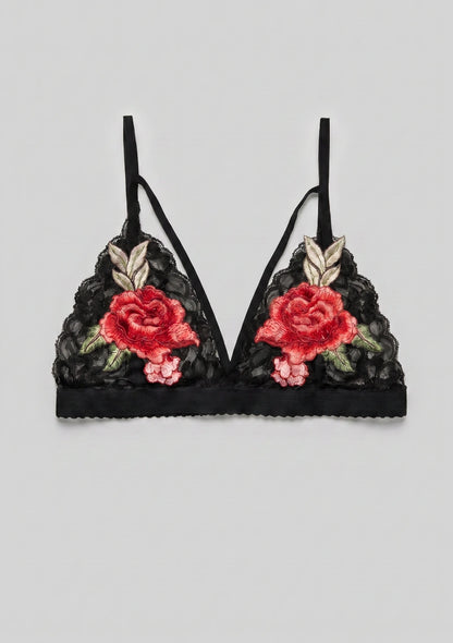 Spitzen-Bralette mit floralem Design