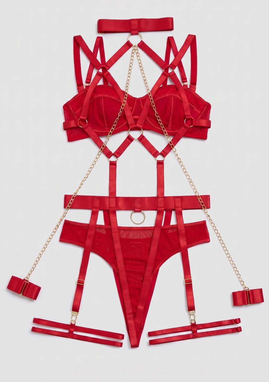 Lingerie-Set mit Strumpfhalter