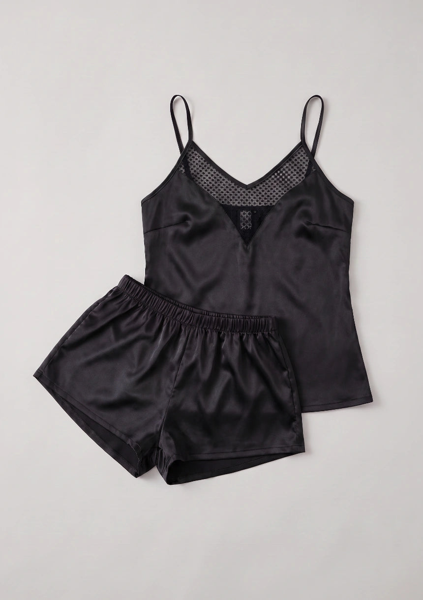 Damen-Pyjamas mit Mesh-Bustier