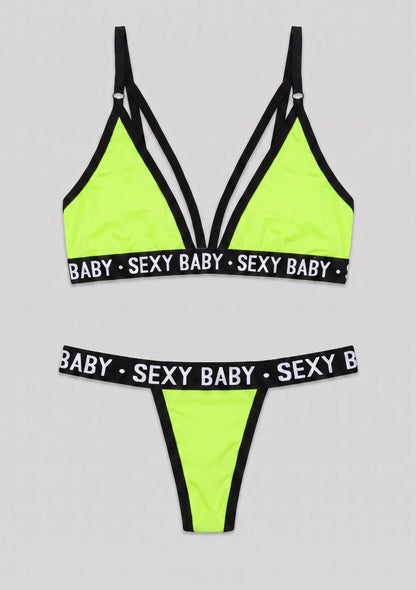 Lingerie-Set mit "Sexy Baby"-Druck