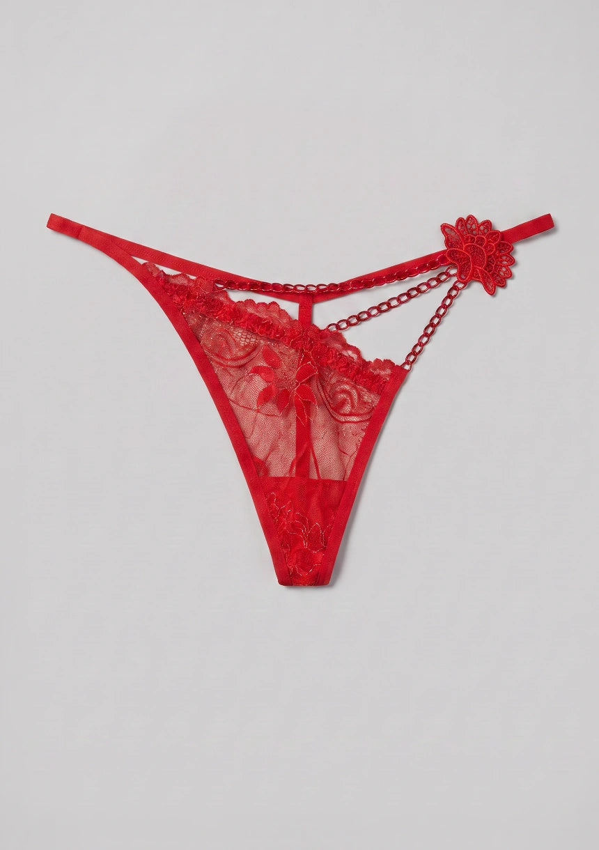 Transparente Spitzenstring-Hose