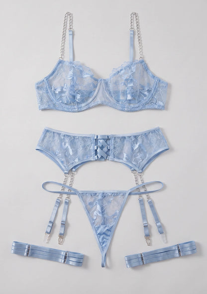 Spitzenunterwäsche-Set mit Ketten