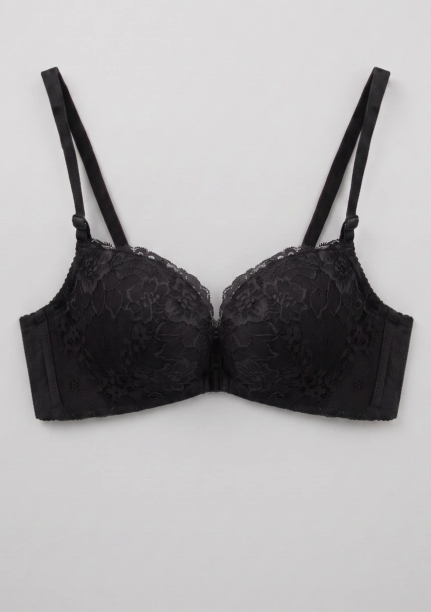 Spitzen-Frontverschluss Push-Up-BH