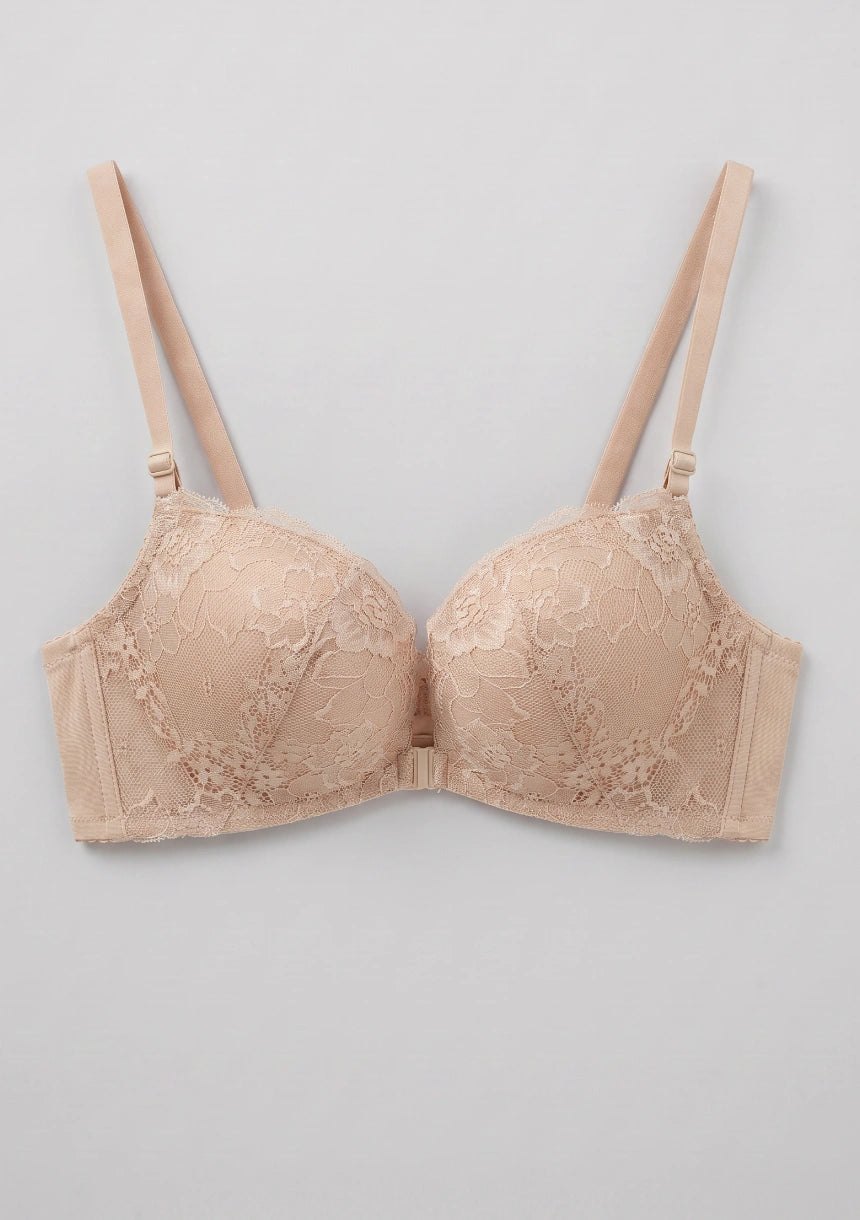 Spitzen-Frontverschluss Push-Up-BH