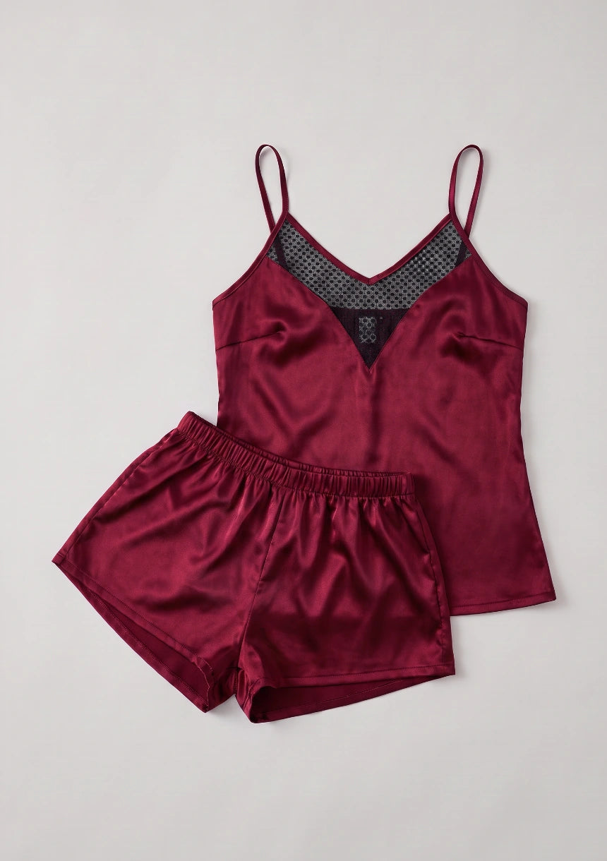 Damen-Pyjamas mit Mesh-Bustier