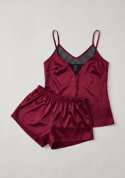 Damen-Pyjamas mit Mesh-Bustier