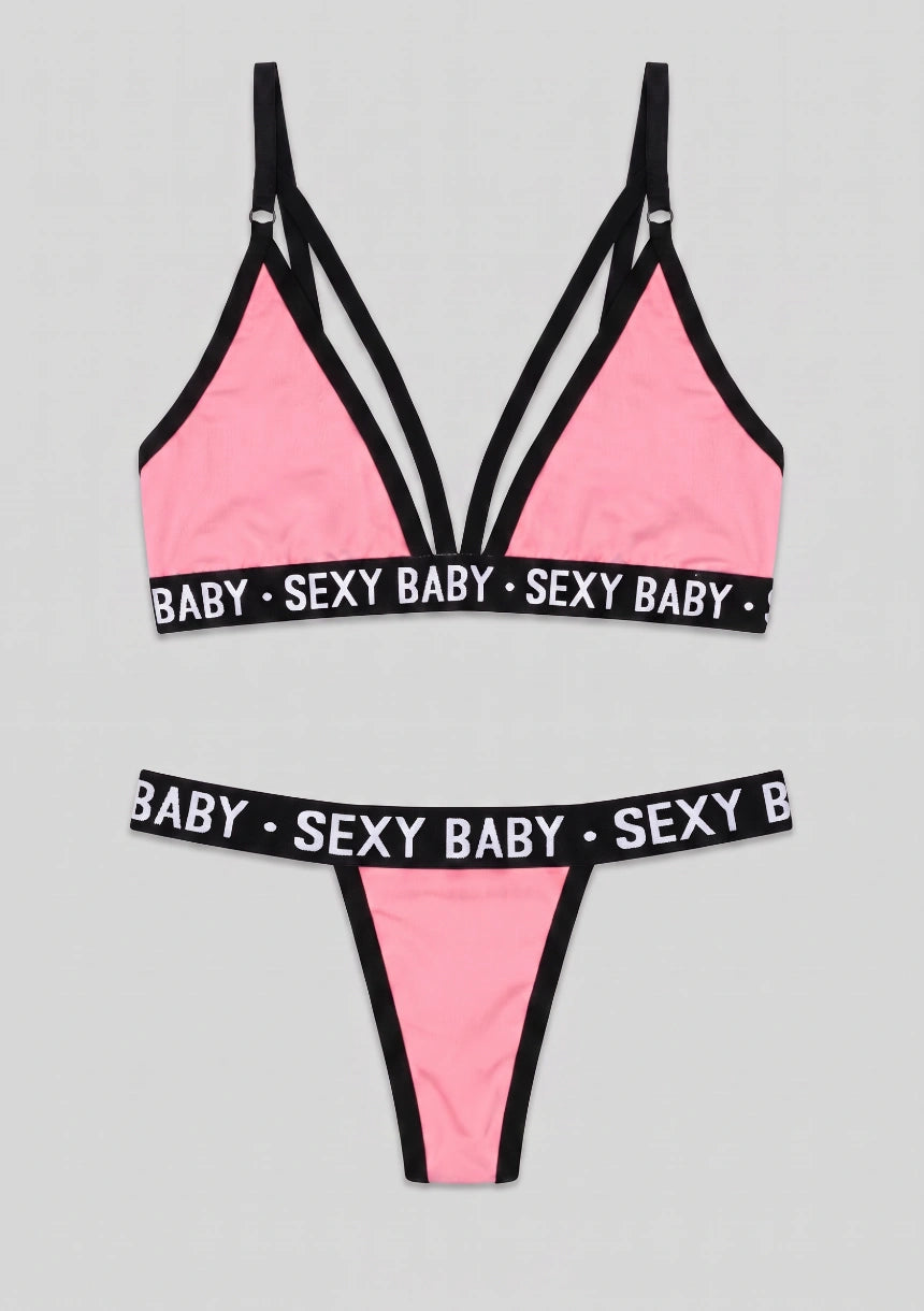 Lingerie-Set mit "Sexy Baby"-Druck