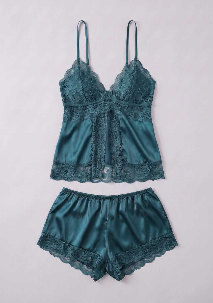 Lässiges Satin-Pyjama-Set
