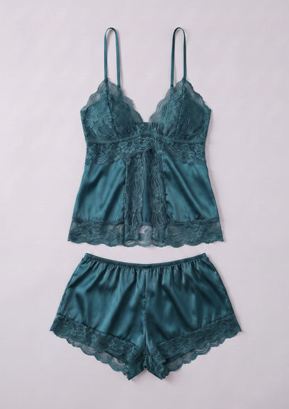 Lässiges Satin-Pyjama-Set