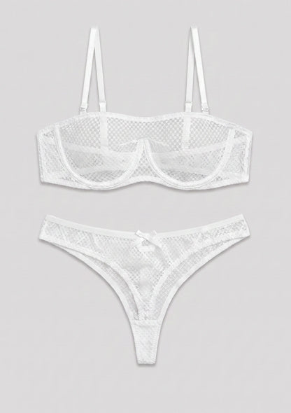 Spitzen-Mesh-Lingerie-Set