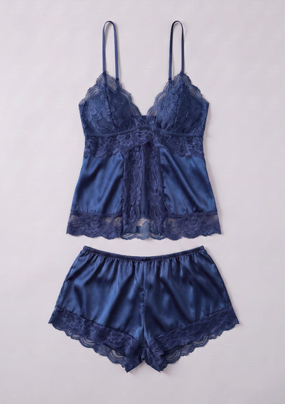 Lässiges Satin-Pyjama-Set
