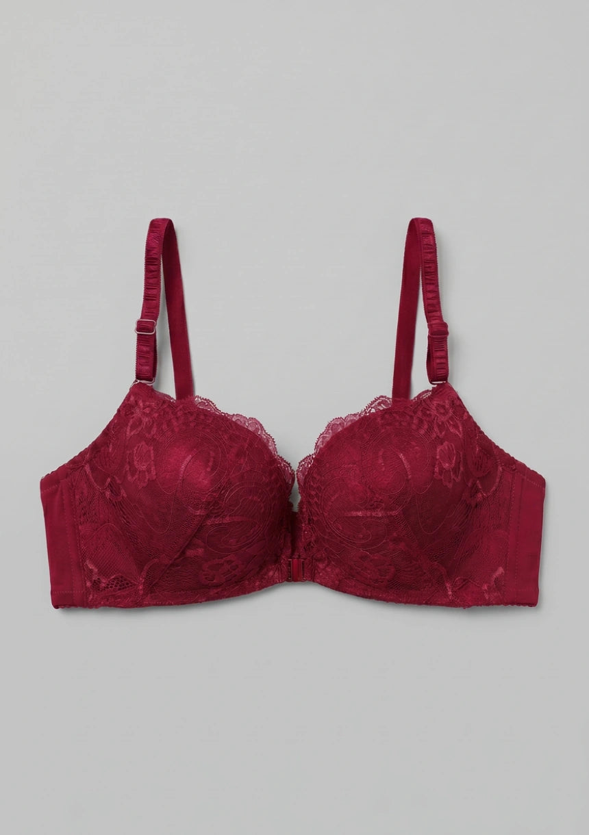 Spitzen-Frontverschluss Push-Up-BH