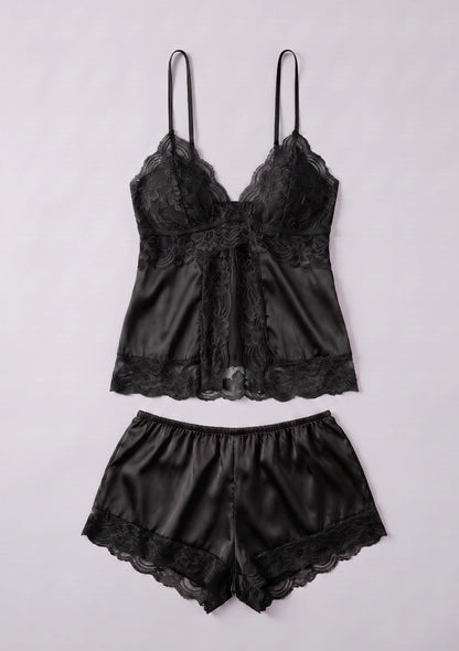 Lässiges Satin-Pyjama-Set