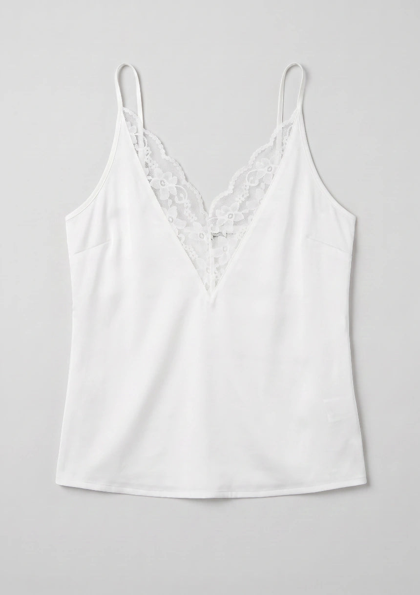 Spitzenbesatz Damen Top