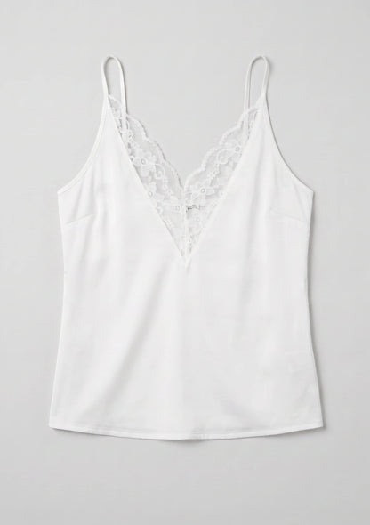 Spitzenbesatz Damen Top