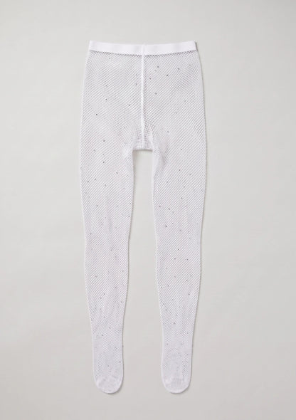 Weiße Strumpfhosen mit Strass