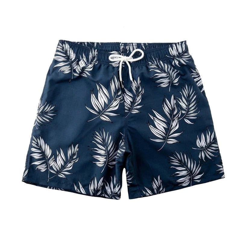 Marine Herren-Badehose mit Blattmotiv