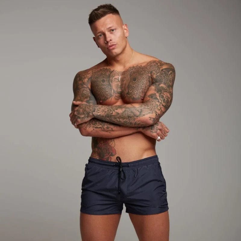 Marine Kurze Herren-Badeshorts mit Tasche