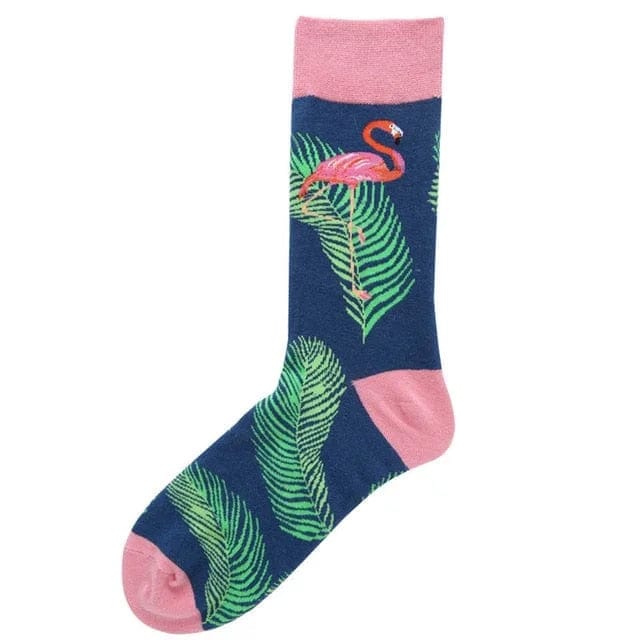 Marine Lange Herrensocken mit Flamingos