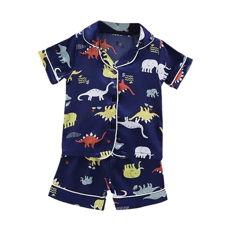 Marineblau Satin-Pyjamas für Kinder