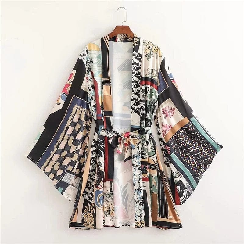 Mehrfarben Bunter Strandkimono