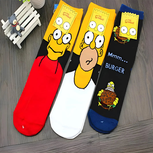 Men's Ankle-Length Socks featuring The Simpsons Family