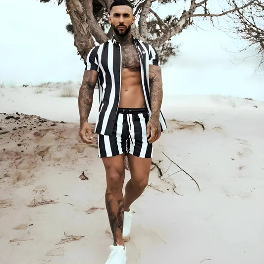 Men's Vertical Striped Swim Shorts