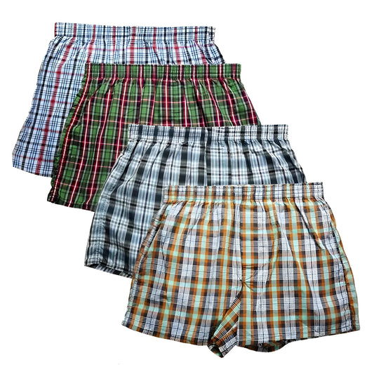 Mix 4 Pack of Men's Loose Fit Boxer Shorts