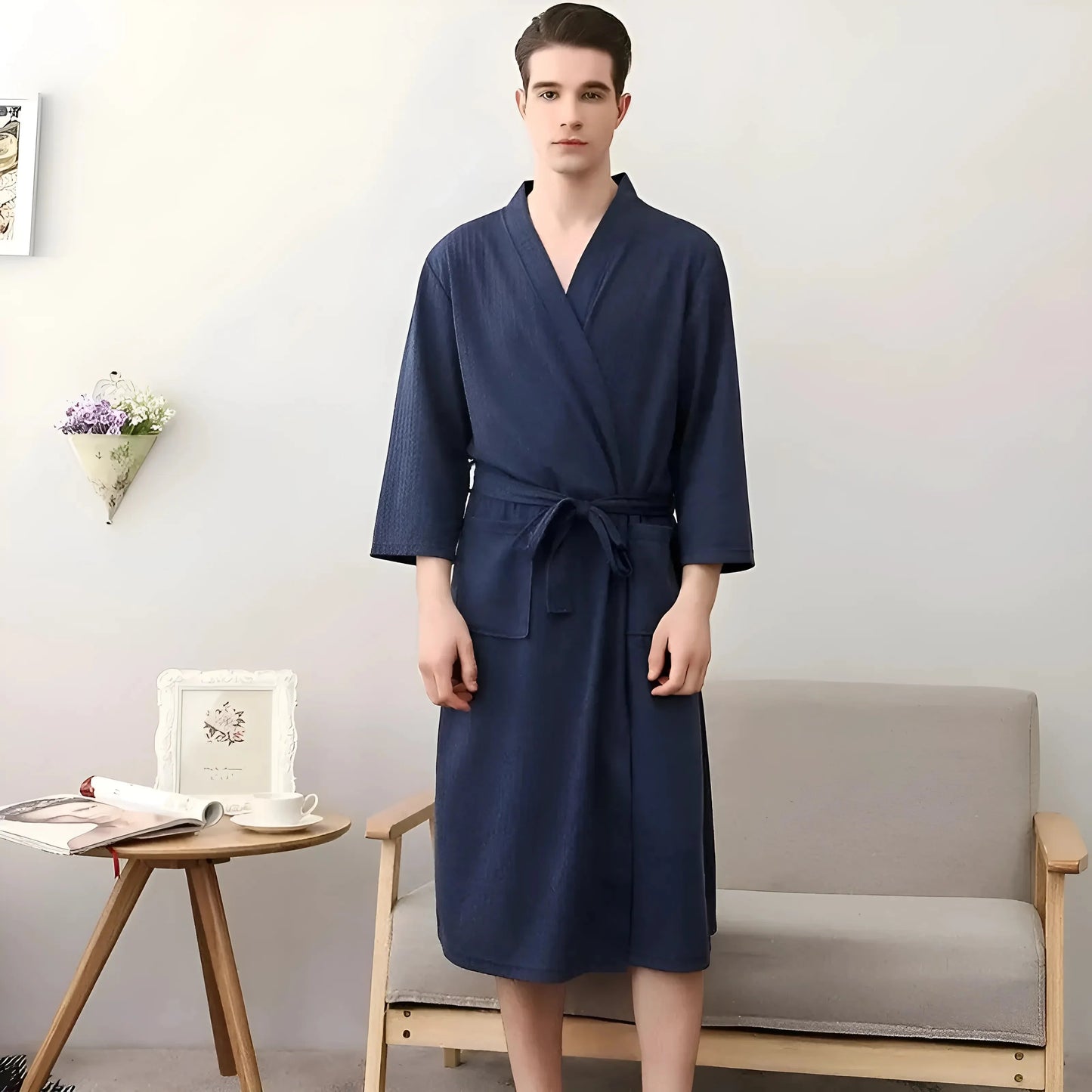 Navy Classic Men's Bathrobe