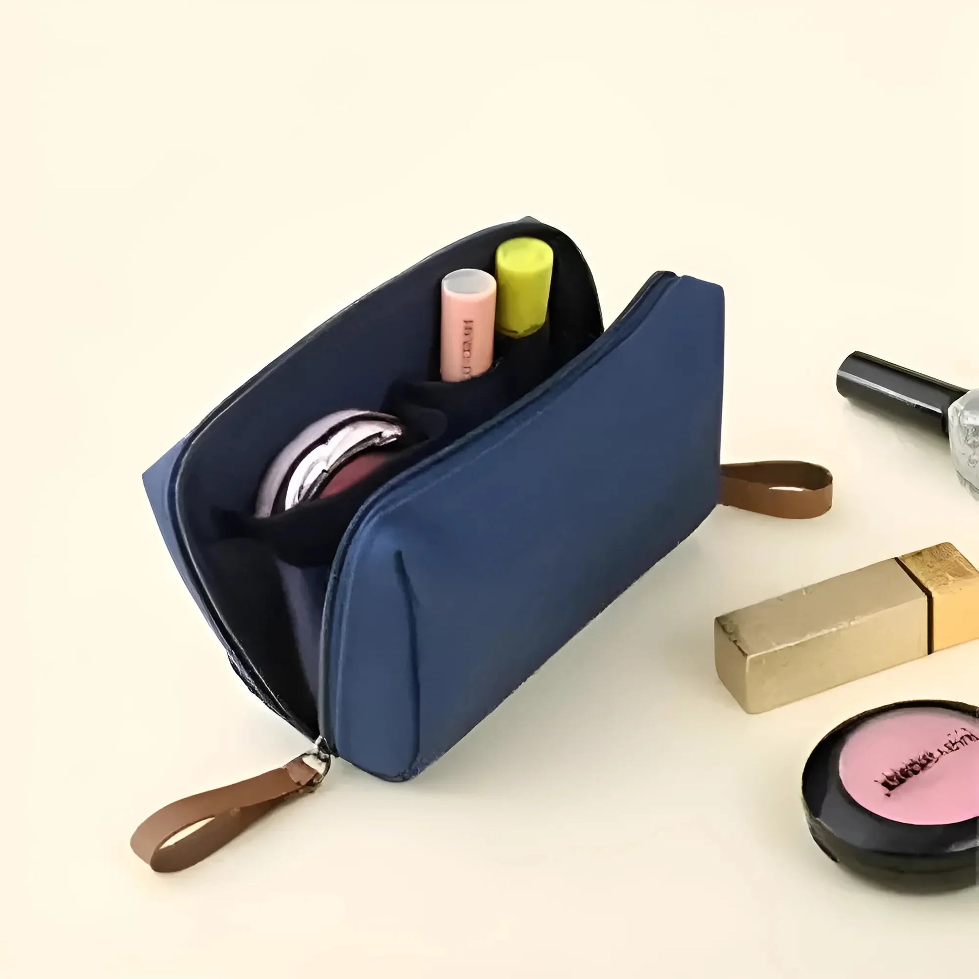 Navy Minimalist Multi-Functional Cosmetic Bag