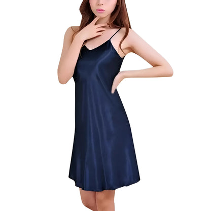 Navy Silk Nightdress