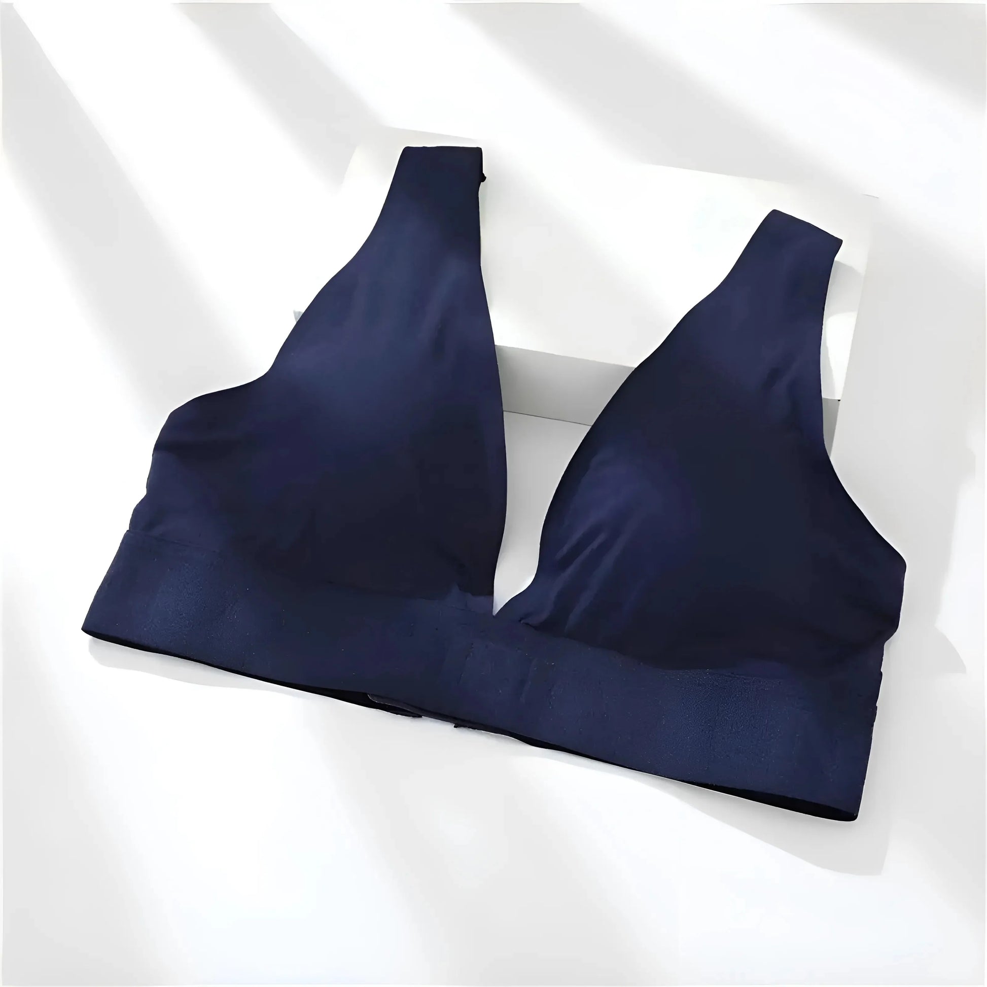 Navy Smooth V-Neck Bra