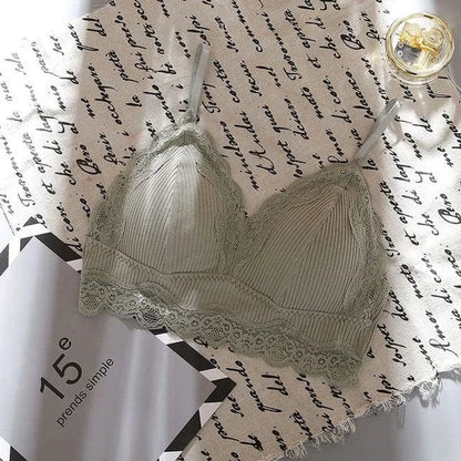 Olive Bralette-BH aus Spitze