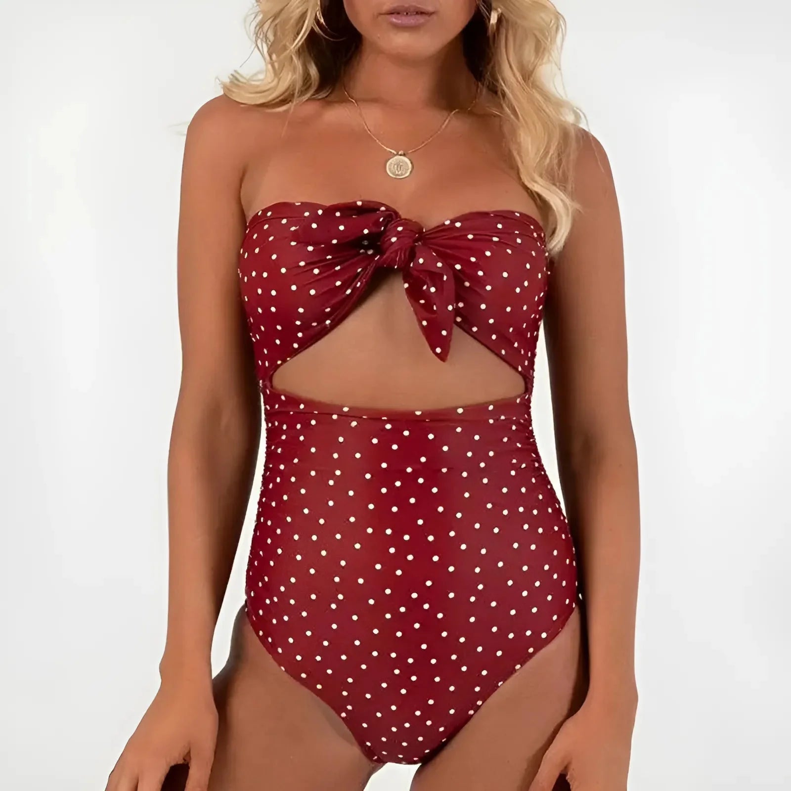 One-Piece Swimsuit with Tied Top