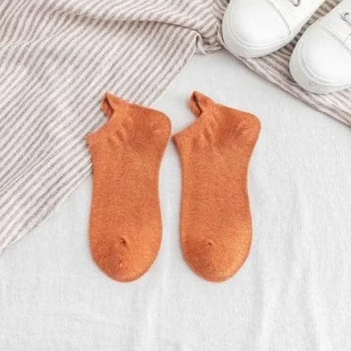 Orange Damensocken mit Monstern