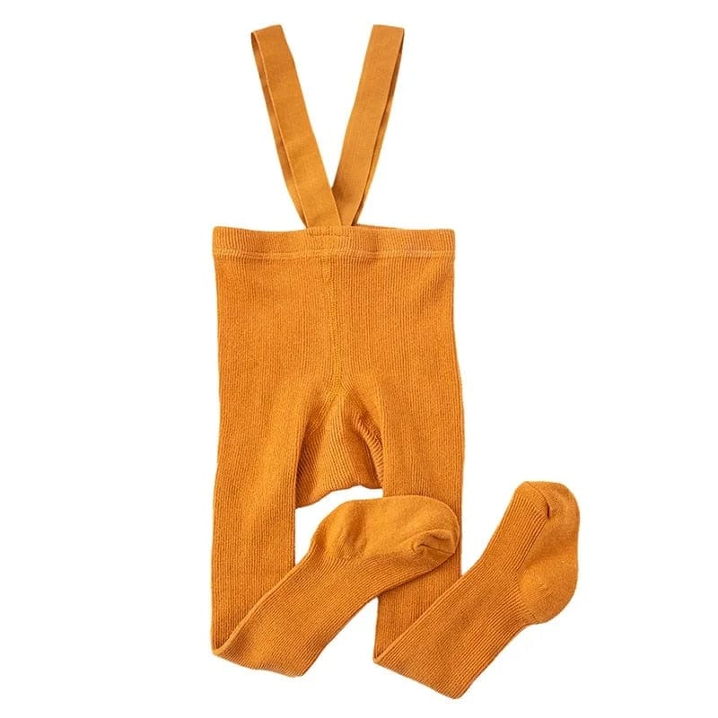 Orange Kinderstrumpfhose mit Hosenträgern