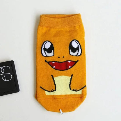 Orange Kurze Socken mit Pokemon-Prints