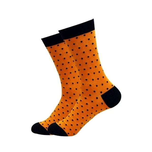 Orange Lange Herrensocken mit bunten Mustern