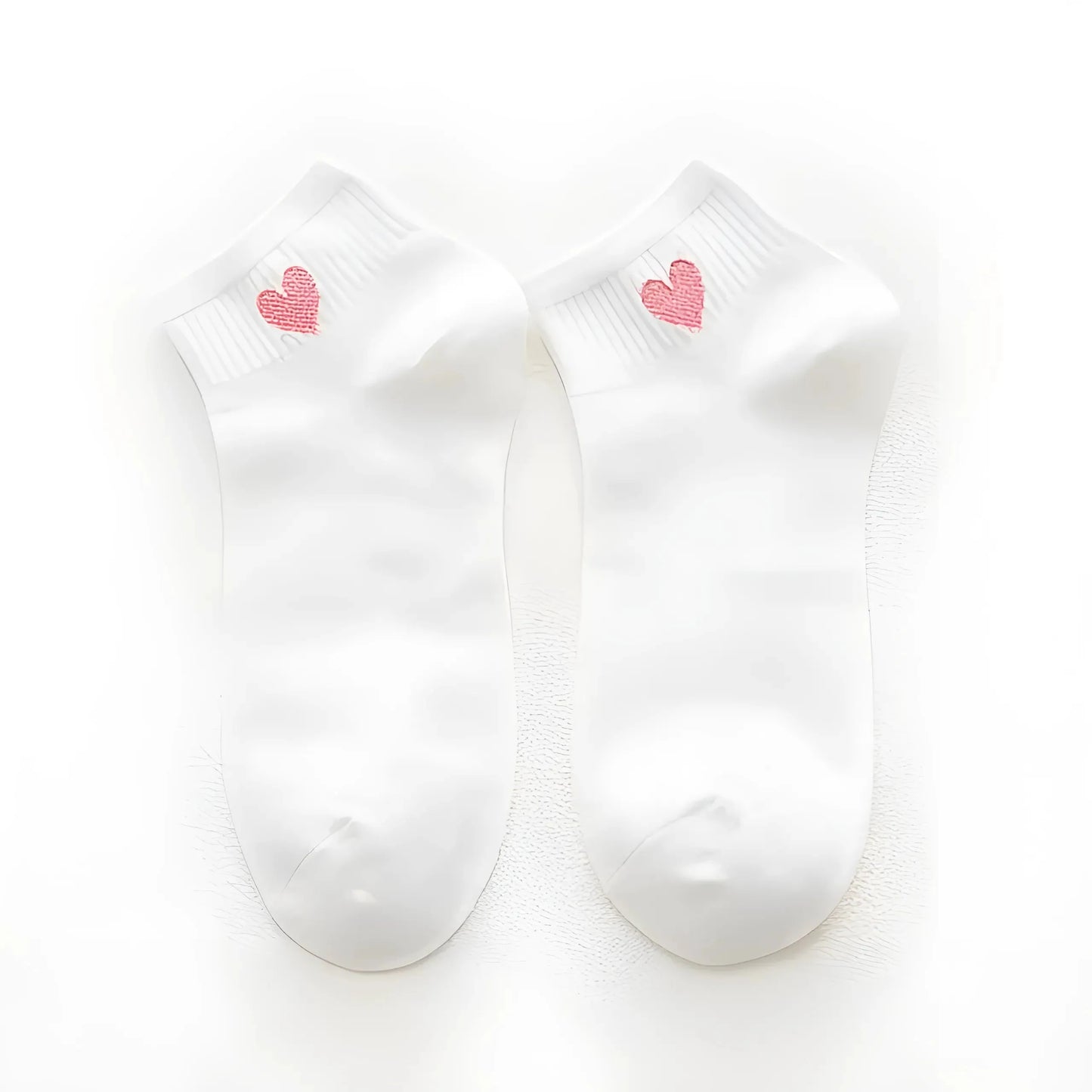 Pink Ankle Socks with Decorative Heart