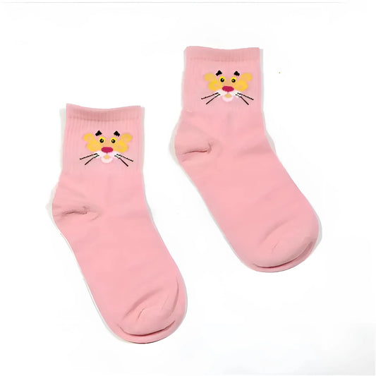 Pink Ankle Socks with Pink Panther Design