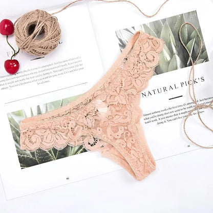 Pink Classic Lace Thongs