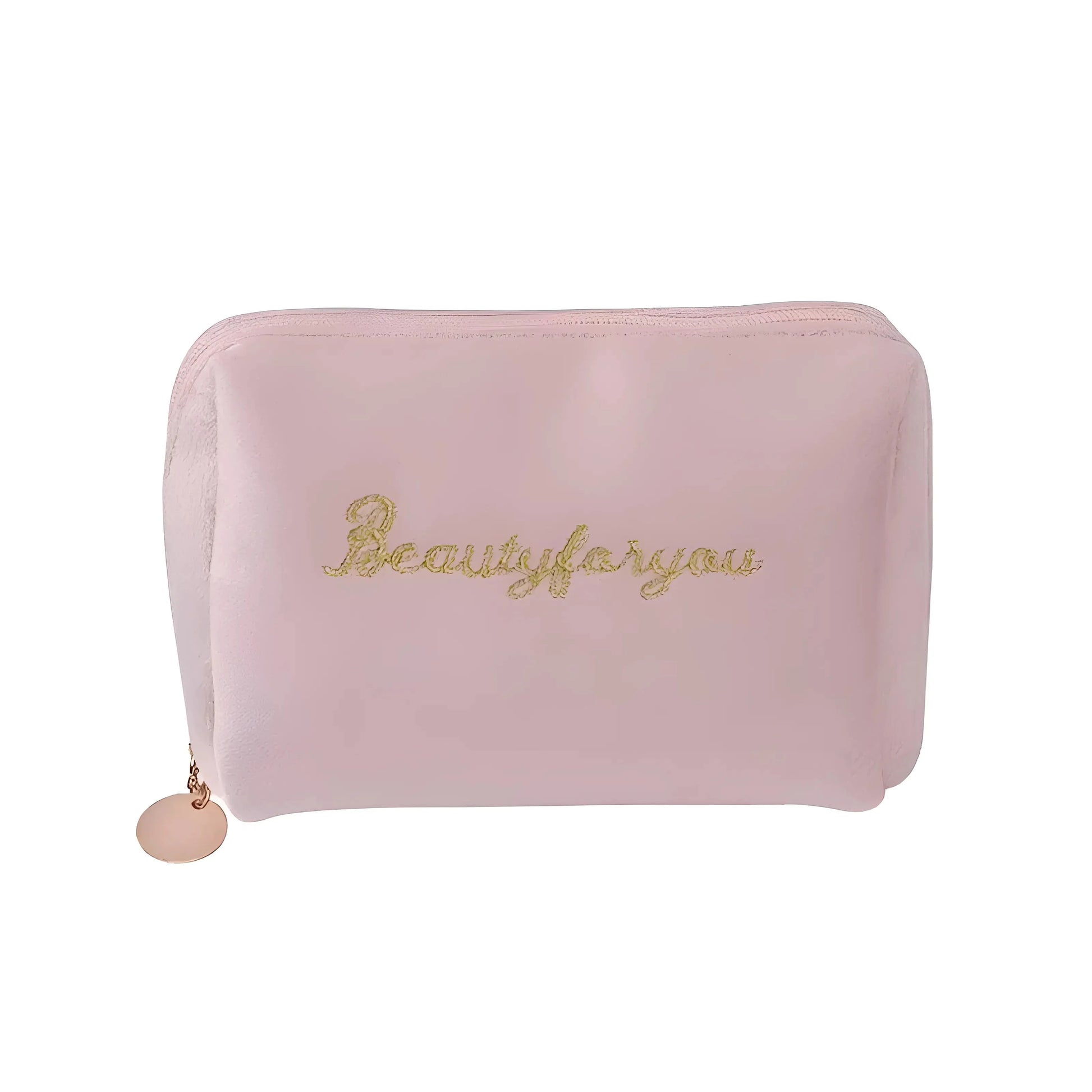 Pink Compact Zip-Up Cosmetic Bag